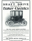 1909 Baker Electric Vintage Car Print Ad Shaft Drive Motor Vehicle Cleveland OH