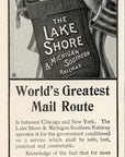1899 Lake Shore & Michigan Southern Railway Railroad Print Ad Mail Rte Uncle Sam
