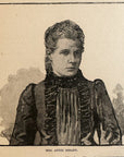1892 Mrs. Anne Besant Antique Wood Engraving