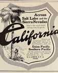 1908 Union Pacific Southern Pacific Railroad Print Ad California Salt Lake