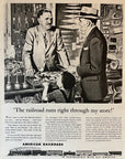 1946 American Railroads Print Ad WWII Railroad Ad Hardware Store Father Son