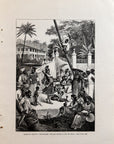 1893 Spot In Ceylon - Singhalese Village Scene Original Antique Lithograph Print