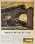 1945 ALCO American Locomotive Railroad Print Ad Bridge Tugboat NY Central