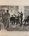 1893 The New Italian Opera, Piano Rehearsal Fallstaff Antique Wood Engraving