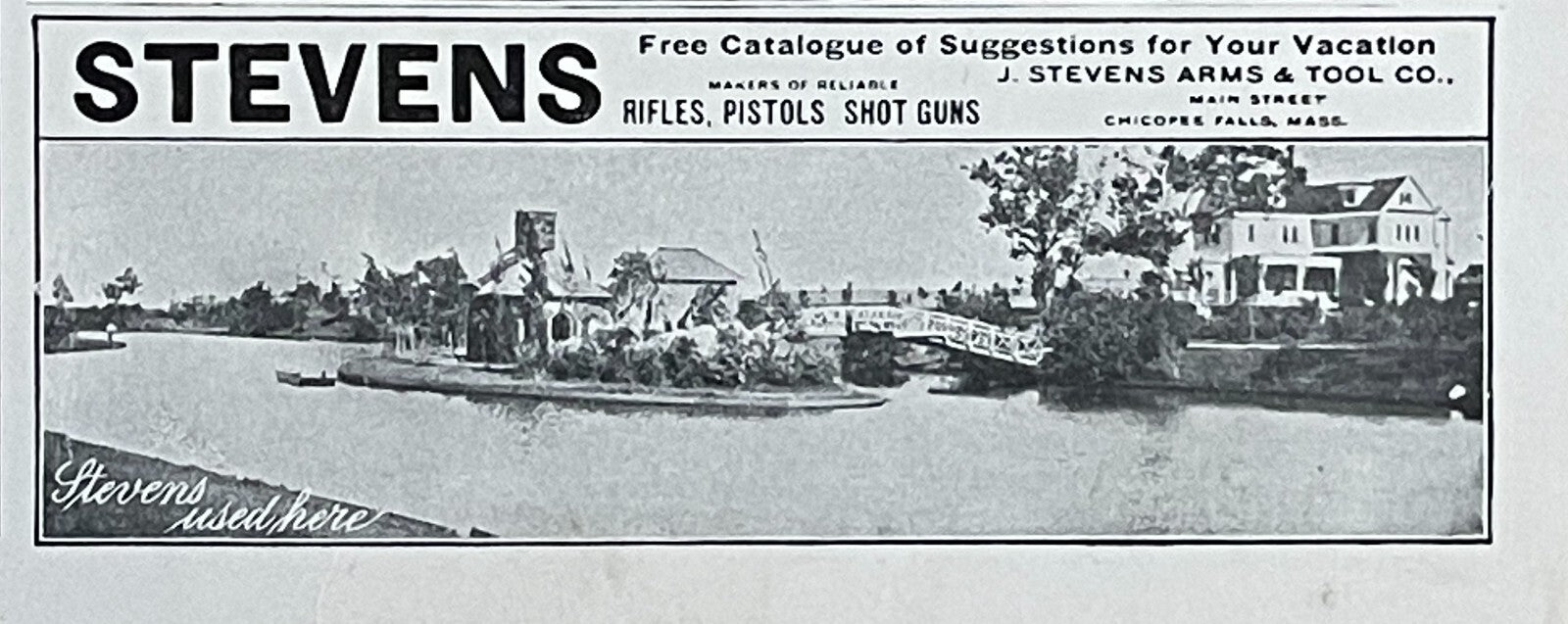 1903 Stevens Rifles Pistols Shotguns Antique Print Ad Chicopee Falls MA Gun Ad