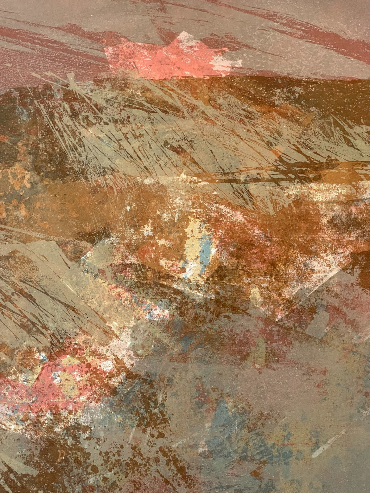 DESERT LANDSCAPE Robert Alan Smith ORIGINAL Artist Signed 1961 Ltd Ed Serigraph