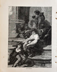 1892 Italian Models Antique Wood Engraving