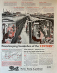 1944 New York Central Railroad Print Ad 20th Century Limited Housekeeping Trains