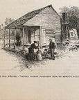 1893 ‘Cadian Woman Pounding Rice To Remove Hulls Antique Magazine Wood Engraving