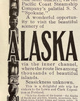 1905 Chicago & North Western Railway Railroad Print Ad C&NW Alaska Totem Pole