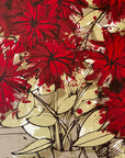 RED FLOWERS Robert Alan Smith ORIGINAL Artist Signed c.1960 Ltd Ed Serigraph