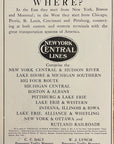 1906 New York Central Railroad Print Ad NY Central Lines Train Travel Ad WHERE