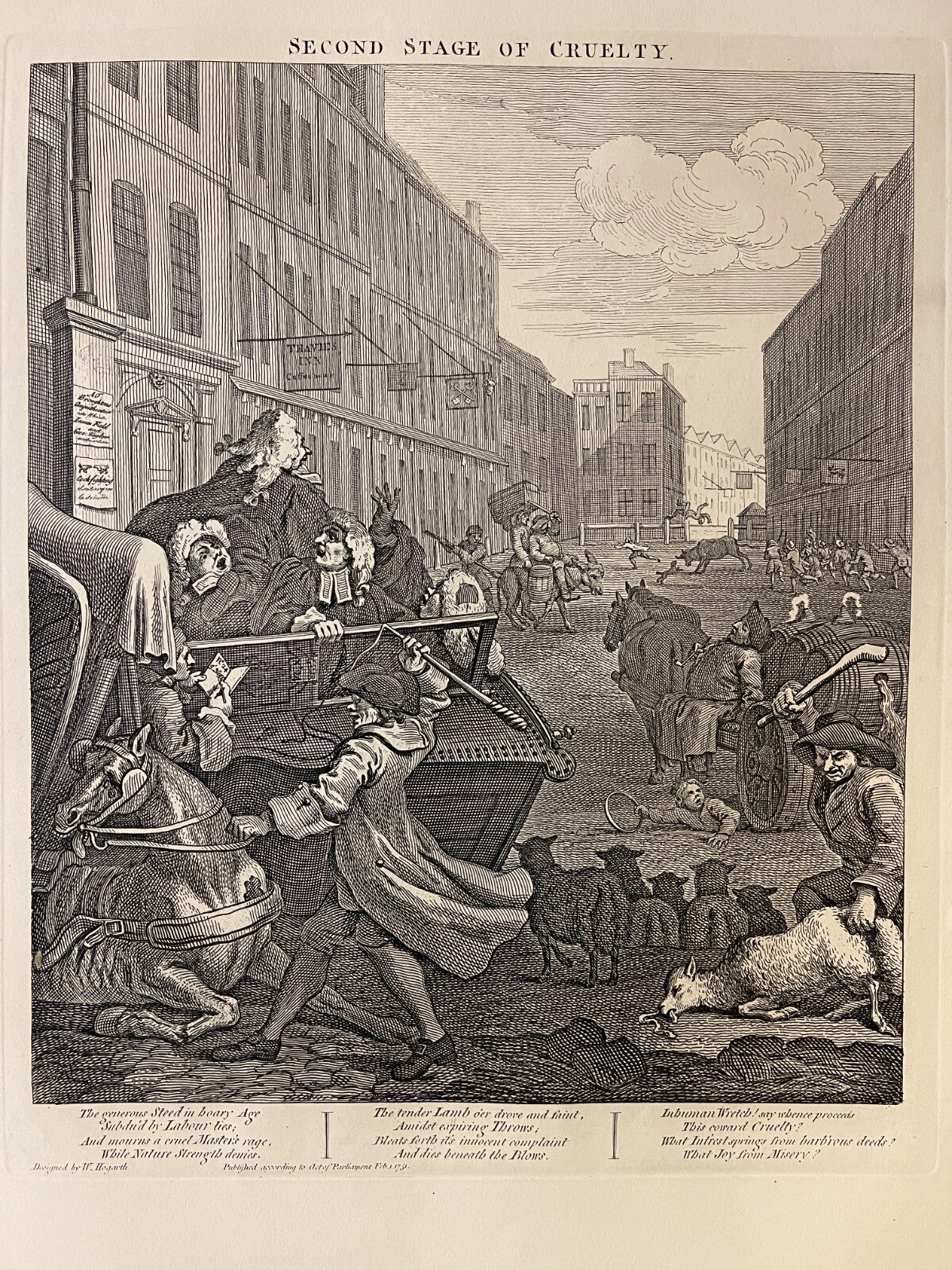 1822 THE STAGES OF CRUELTY (Set of 4) Authentic Hogarth Heath Ed. Antique Prints