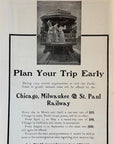 1904 Chicago Milwaukee & St Paul Railway Railroad Print Ad Caboose Fashion