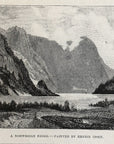 1893 Winter Landscape By Henrik Ibsen Antique Magazine Wood Engraving