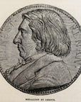 1893 Medallion By Leroux Antique Magazine Wood Engraving