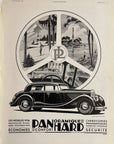 1935 Panhard & Levassor Print Ad Alexis Kow Art Skiing Ocean Beach Lighthouse