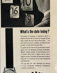 1960 Roamer Watch Vintage Print Ad - No. 430 Calendar Watch Great Britain London