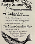 1905 Maine Central Railroad Print Ad King Salmon Labrador Dr. Heber Bishop