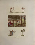 1810 Joseph Strutt ARCHERY Antique HC Engraving Sports & Pastimes England