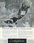 1935 Woman’s Home Companion vacuum cleaner vintage print advertisement depicting women and modern domestic life