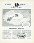 1935 Thomas Edison Contributions in Concrete vintage print advertisement featuring Edison’s concrete testing research at West Orange, New Jersey