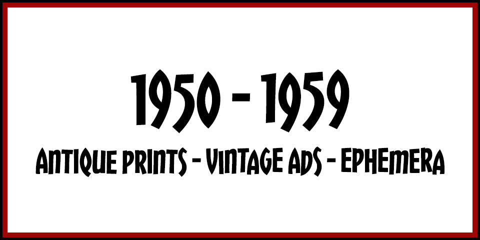 1950s Antique Prints, Vintage Ads and Antique Ephemera from Adirondack Retro