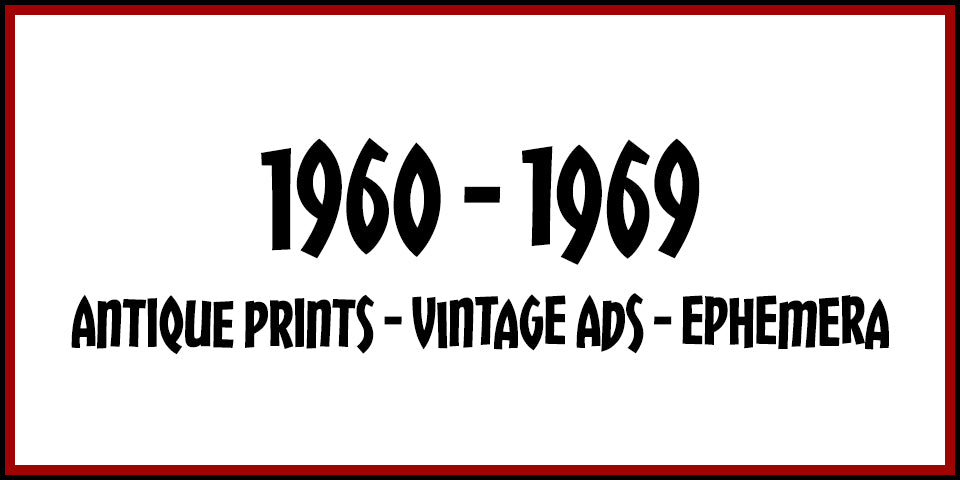 1960s Antique Prints, Vintage Ads and Antique Ephemera from Adirondack Retro
