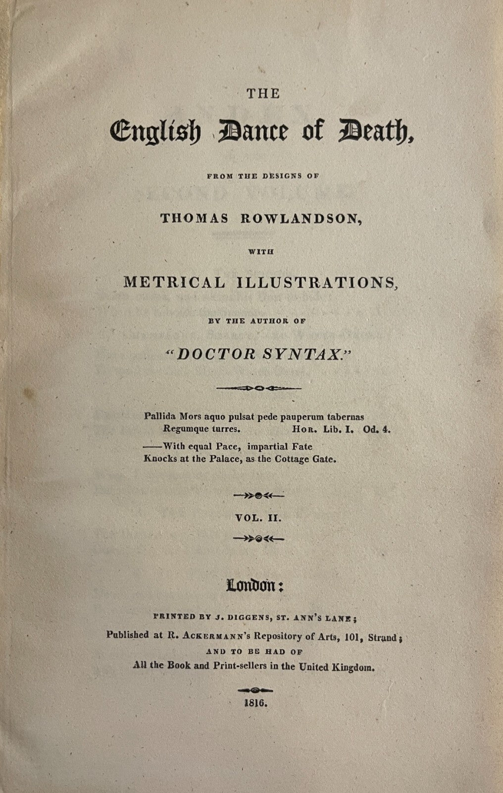 1816 Rowlandson TIME, DEATH, AND ETERNITY English Dance Of Death HC Etching