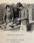 1893 An Italian Cigar Antique Magazine Wood Engraving
