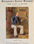 1912 Buchanan's Black & White Scotch Whisky Captain Cuttle Color Print Ad