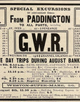 1906 Great Western Railway Print Ad GWR August Bank Holidays Holiday Haunts