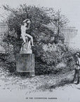 1892 In The Luxembourg Garden Antique Wood Engraving