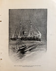 1893 Incoming Ocean Steamer Off Sandy Hook Antique Antique Wood Engraving