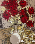 RED FLOWERS Robert Alan Smith ORIGINAL Artist Signed c.1960 Ltd Ed Serigraph