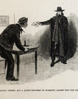 1893 The Door Slightly Opened… Antique Magazine Wood Engraving