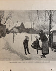1893 The Christmas Turkey By Jules Brenton Antique Antique Wood Engraving