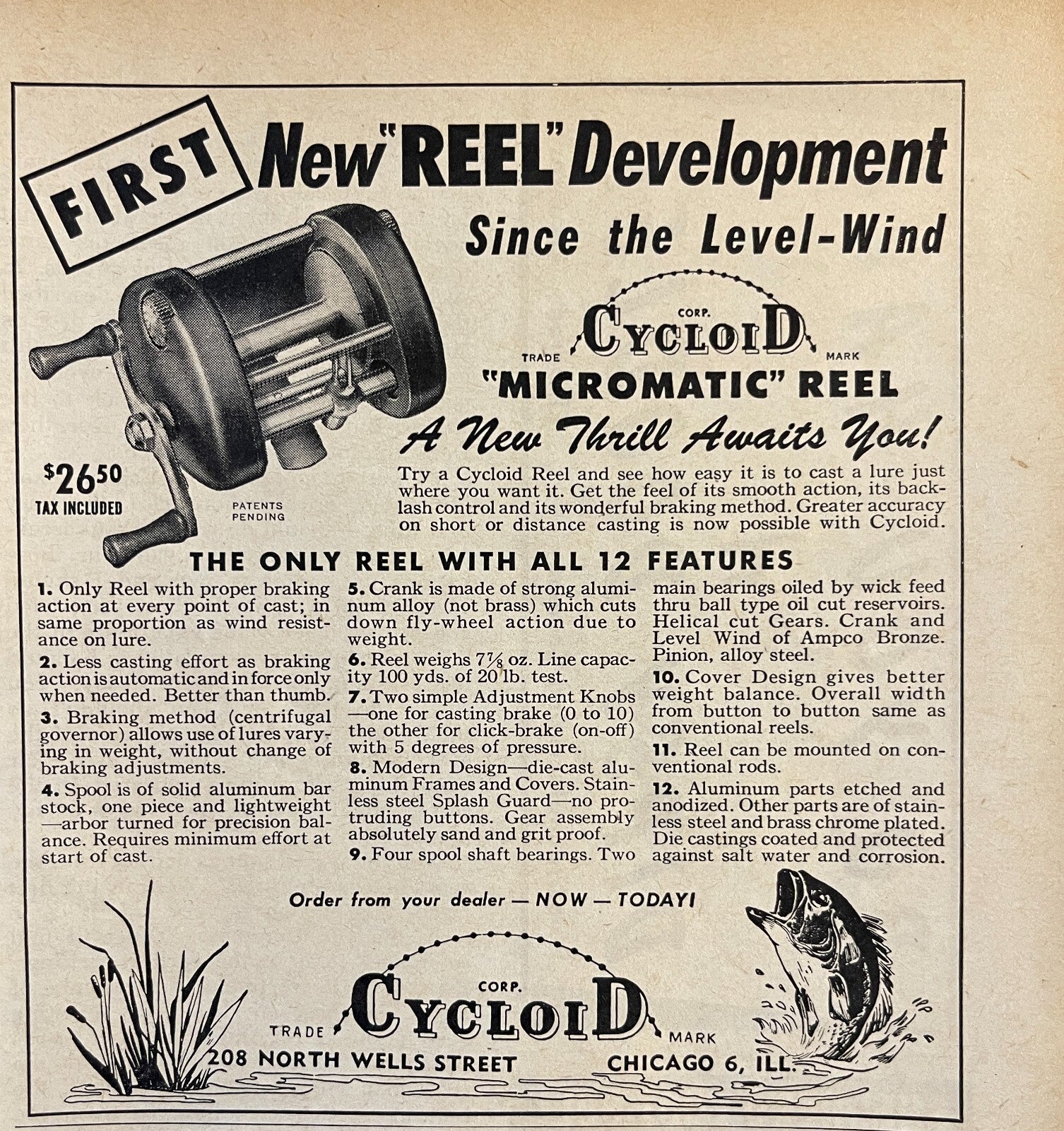 cycloid fishing reels Vintage Corp Level Winding Micromatic Reel In Box For Sale Digitally optimized A VINTAGE CYCLOID "MICROMATIC" BAIT CASTING