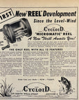 1945 Cycloid Micromatic Fishing Reel Photo Print Ad Chicago IL Jumping Bass