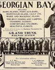 1908 Grand Trunk Railway Railroad Print Ad Georgian Bay Fishing Fisherman