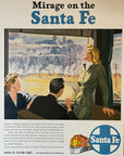 1946 Atchison, Topeka and Santa Fe Railroad Print Ad Mirage On The Santa Fe