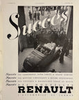 1935 Renault Automobile Print Ad Sport Car Showroom French Automobile Advert