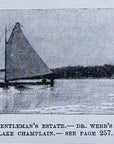 1892 Dr. Webb’s Ice Yacht On Lake Champlain Antique Wood Engraving