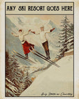 Custom Retro Ski Resort Print - Choose Any Mountain - Ski Resort Poster