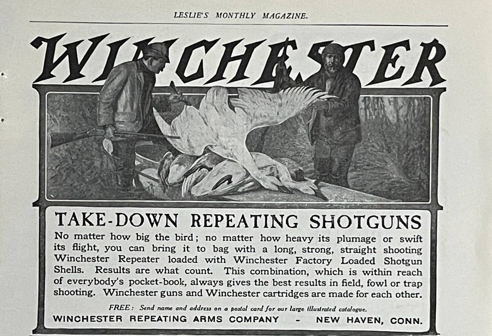 1905 Winchester Repeating Arms Co Antique Print Ad Take-Down Shotguns New Haven