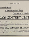 1905 New York Central Railroad Print Ad The 20th Century Limited Train Travel Ad