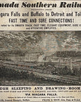 1881 Canada Southern Railway Antique Railroad Print Ad Niagara Falls Detroit