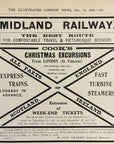 1906 Midland Railway Print Ad GNR Railroad Cook's Bank Christmas Excursions