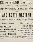 1906 London & North Western Railway Railroad Print Ad Holiday Train Travel Ad UK