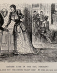 1892 Rather Late In The Day Perhaps Antique Wood Engraving